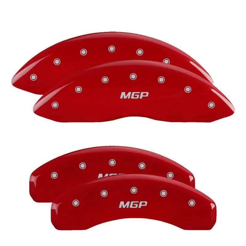Mgp 4 Caliper Covers Engraved Front & Rear Mgp Red Finish Silver Char 2016 Mercedes-Benz Gl450 1