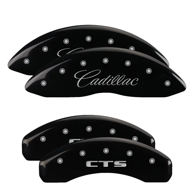 Mgp Engraved Front & Rear Caliper Covers For 2015 Cadillac Cts – Black Finish, Silver Accent 1