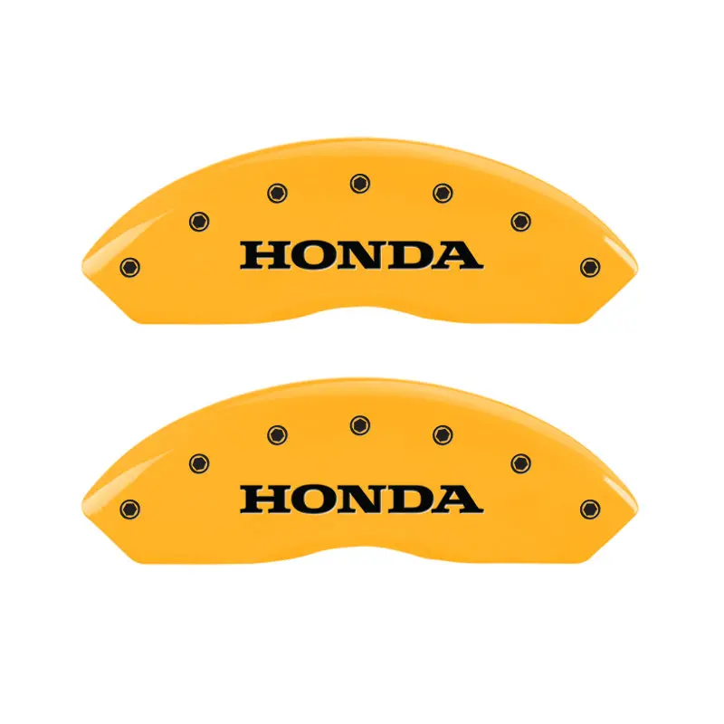 Mgp Engraved Caliper Covers – Front & Rear, Yellow Finish With Black Detailing For 2004 Honda Pilot 1