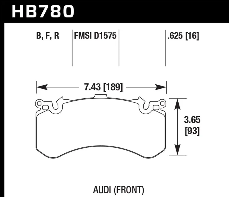 Hawk 2016 Audi A8 Rear High Performance Brake Pads 1